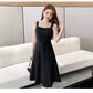 Black Suspender Big Swing Skirt A Strap Skirt Spring Dress