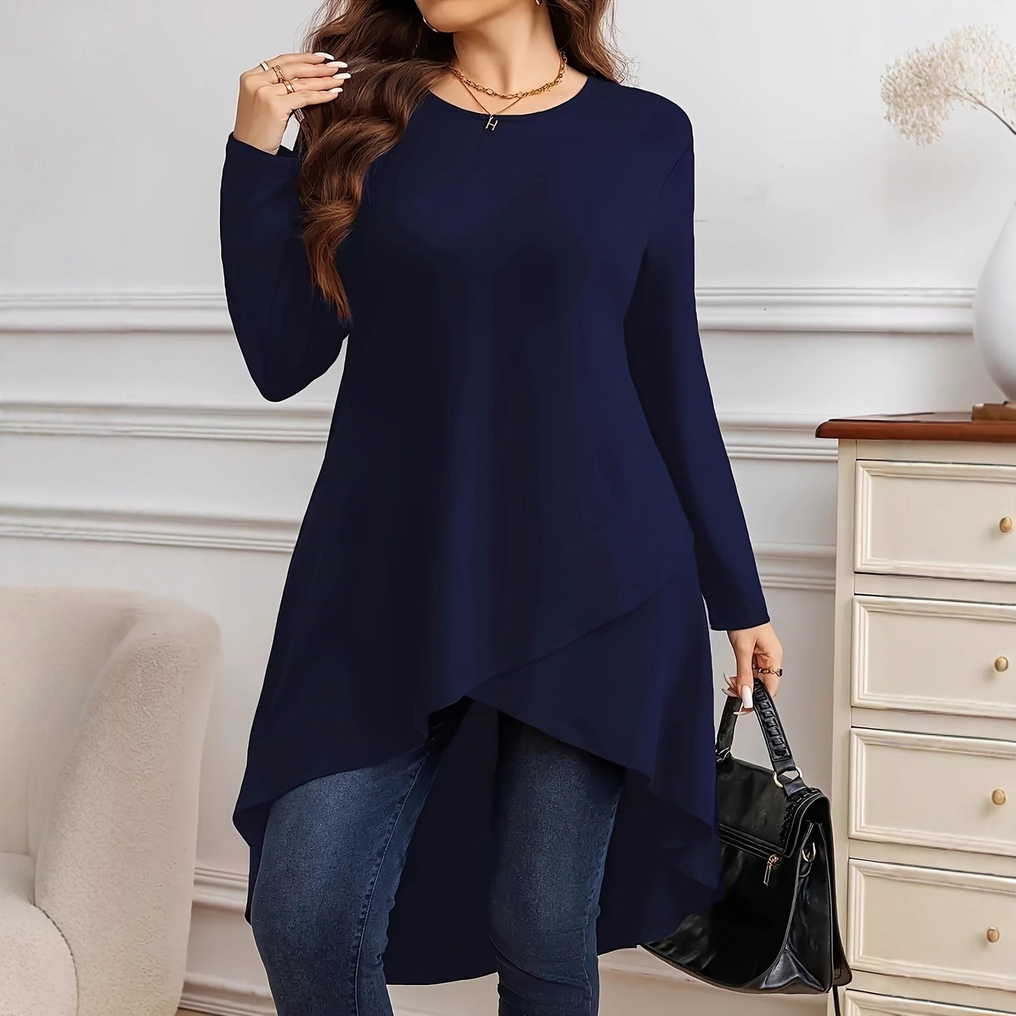 Plus Size Women's Autumn And Winter New Casual Loose Long Sleeves Outerwear Top