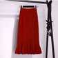 Knitted Skirt With Ruffled Hem High Waist And A Fitted Mermaid Silhouette