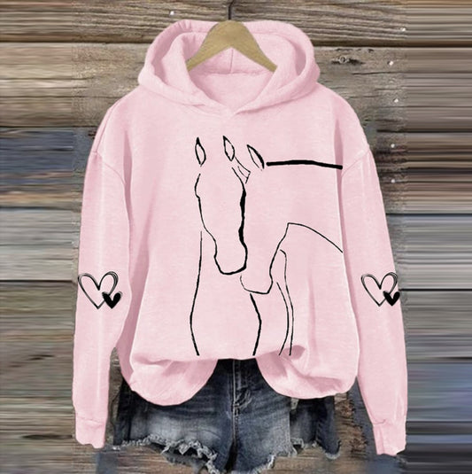 Hoodie With A Simple Line-art Pattern