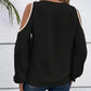 Women's Cold Shoulder Color Block Long Sleeve Tee Shirt Casual Going Out Top