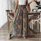 New Summer Printed High-Waisted Bohemian Wide-Leg Culottes In A Vacation Style