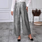 Womens Solid-Color High-Waisted Wide-Leg Pants From Europe And The US