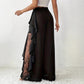 Womens High-Waisted Asymmetrical Lace Fashionable Loose Pants